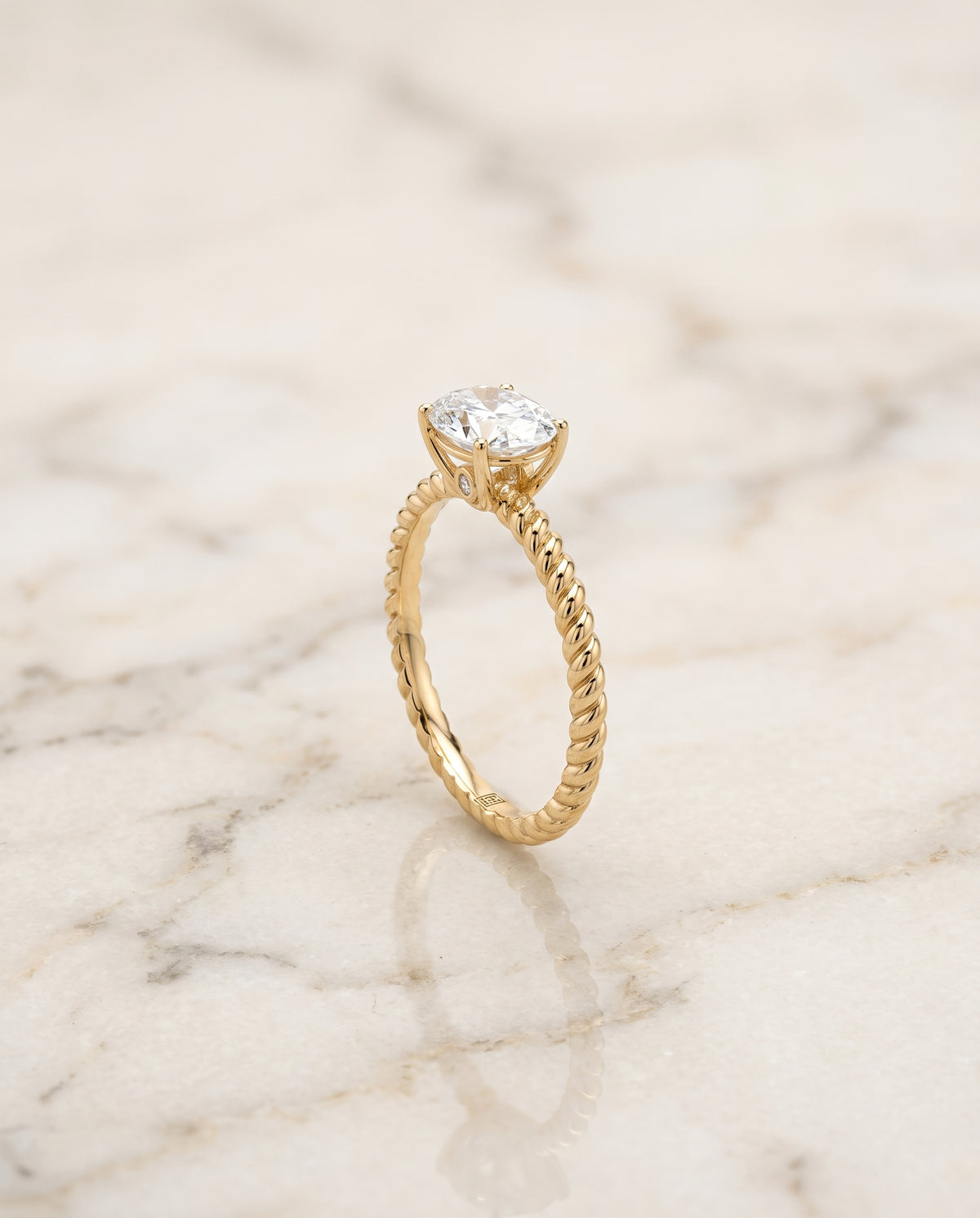 The Charlie oval engagement ring setting in 18K Yellow Gold | RockHer