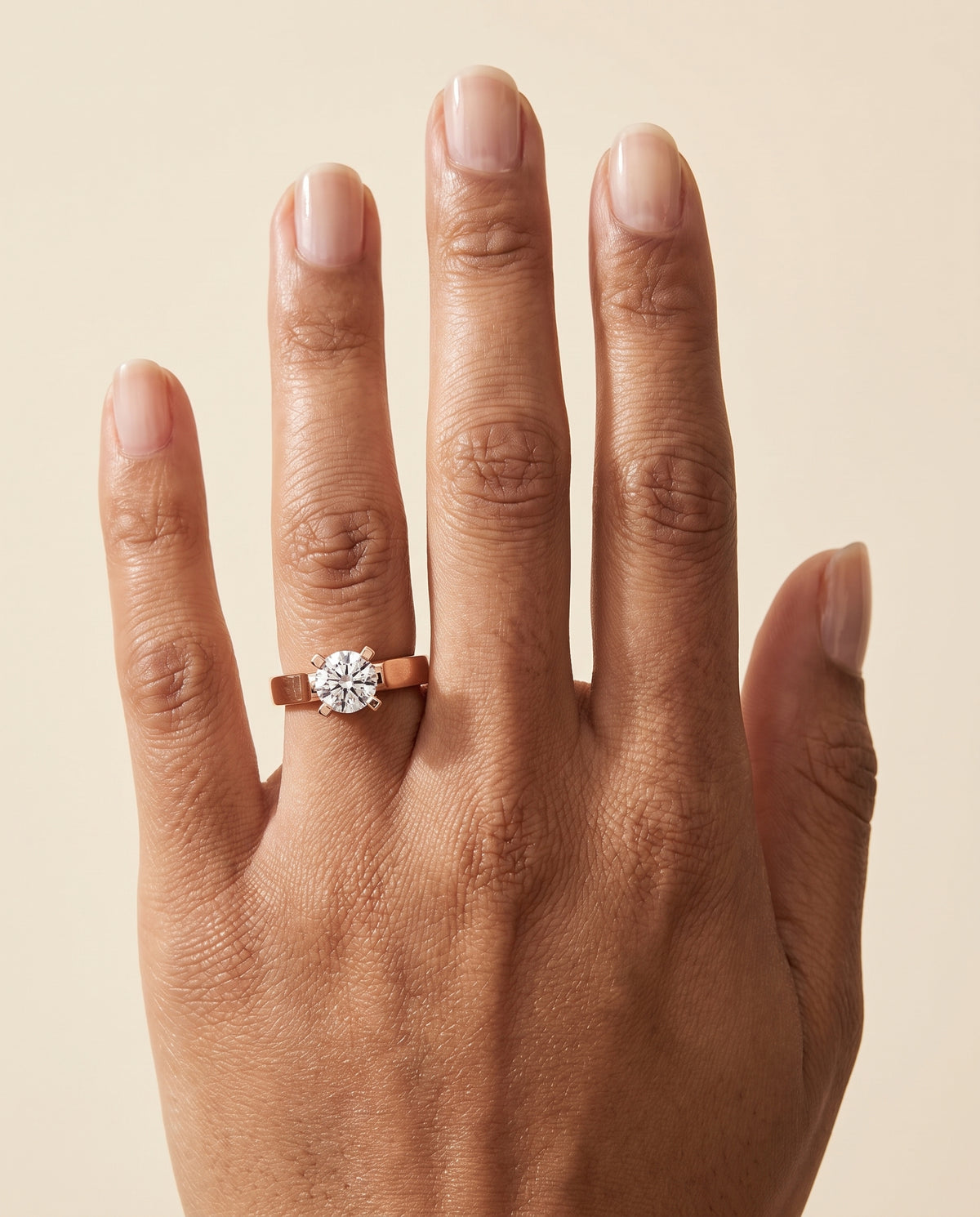 The Charlotte Cathedral Squared Edge Solitaire Cushion Cut Engagement Ring Setting in 14K Rose Gold