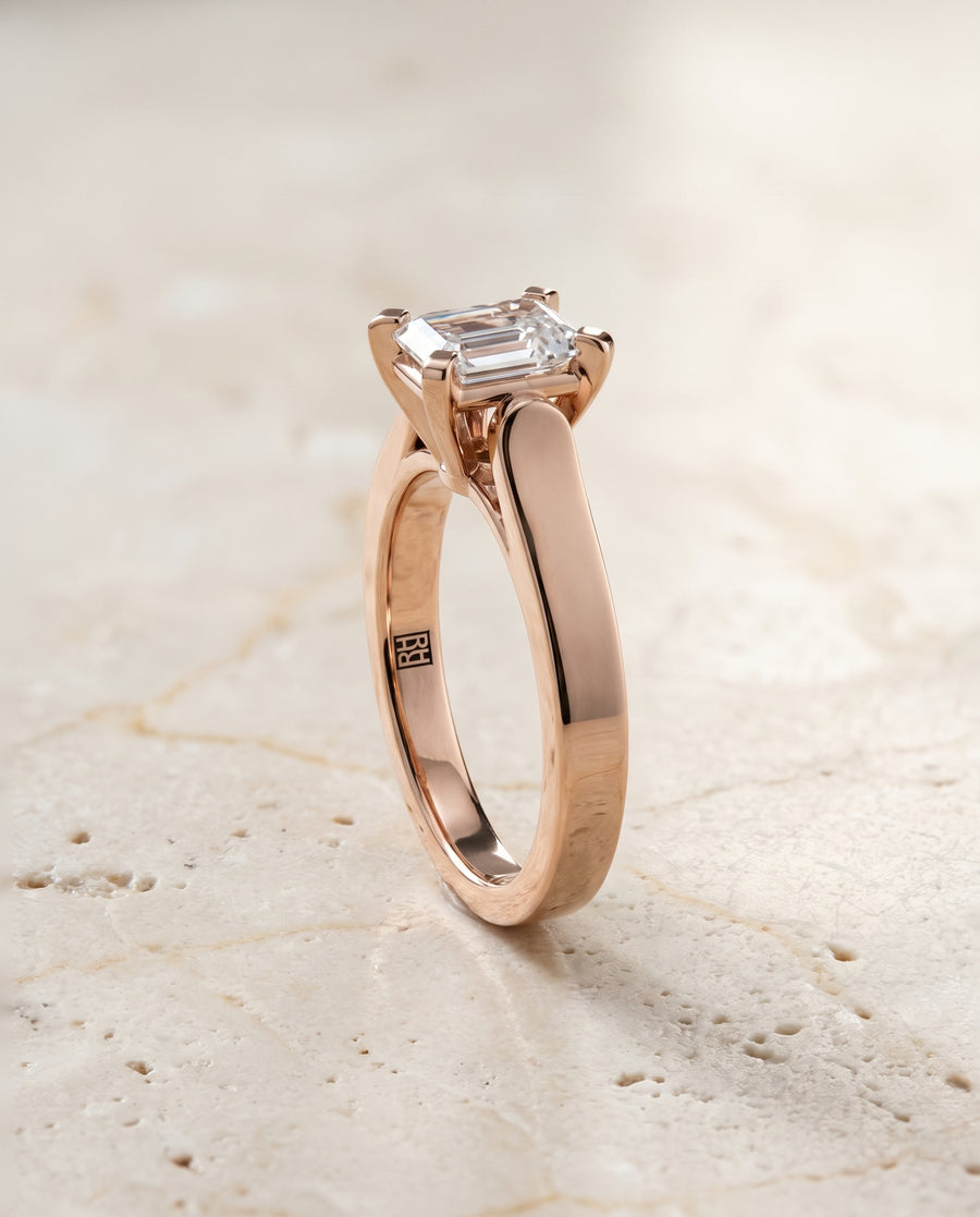 The Charlotte Engagement Ring, made to order in our Los Angeles atelier