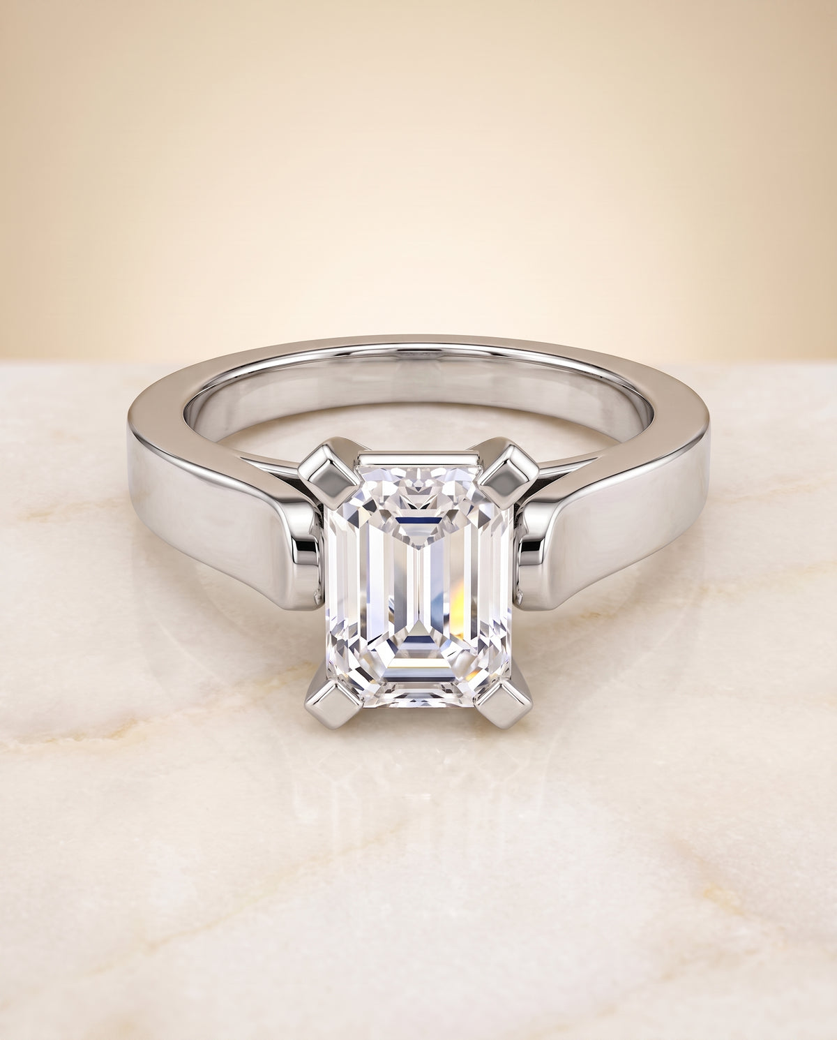 The Charlotte emerald engagement ring setting in Platinum | RockHer