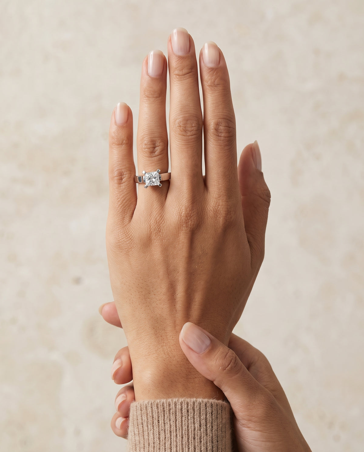 The Charlotte Cathedral Squared Edge Solitaire Princess Cut Engagement Ring Setting in 18K White Gold