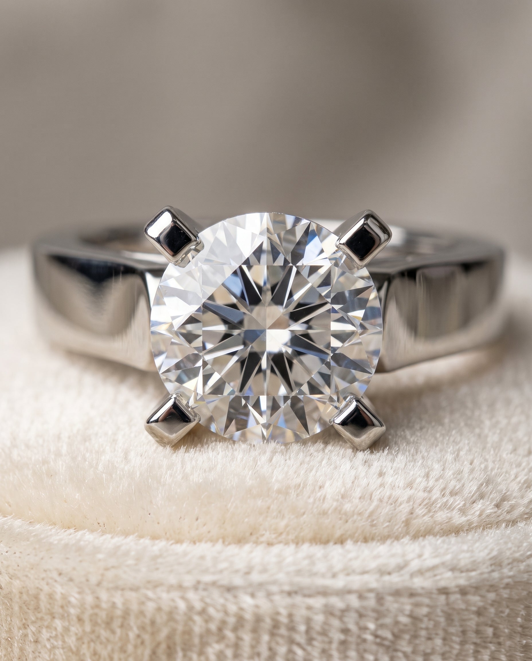Platinum band of The Charlotte round engagement ring setting | RockHer