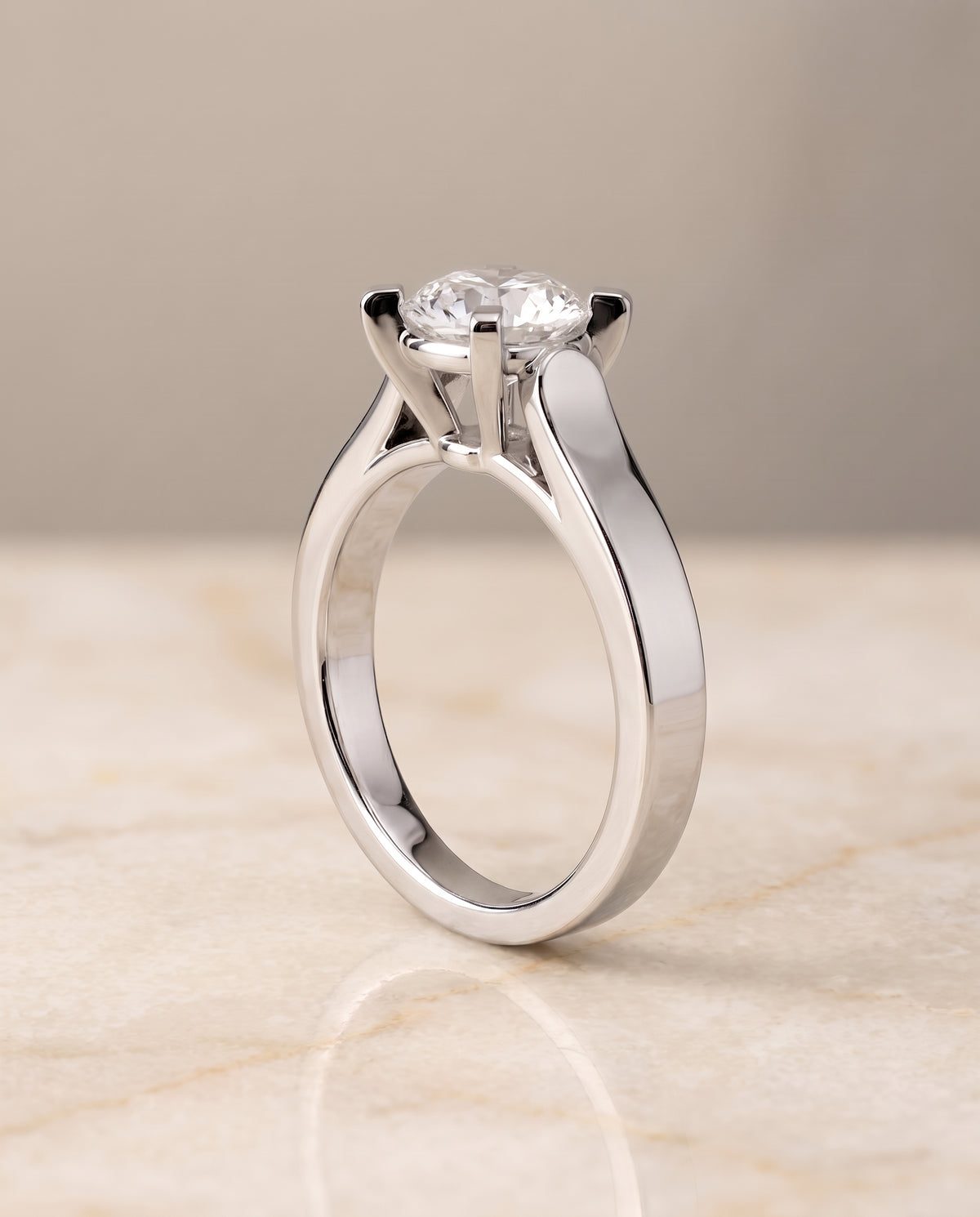 The Charlotte round engagement ring setting in Platinum | RockHer
