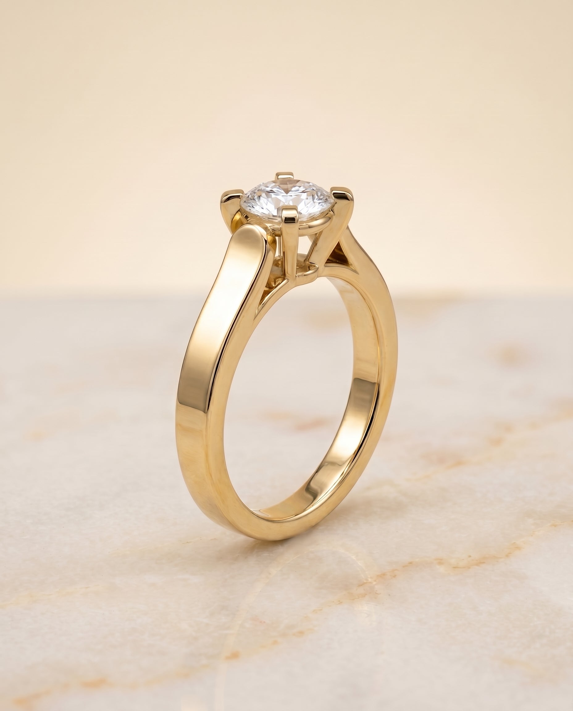 The Charlotte setting for cushion diamonds, made to order in 18K Yellow Gold | RockHer