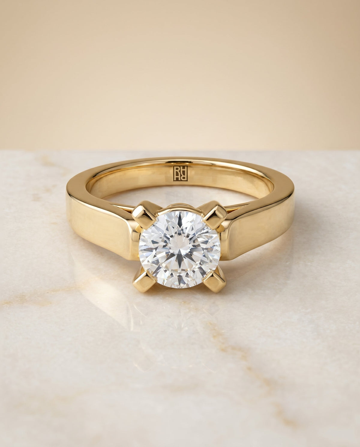 The Charlotte cushion engagement ring setting in 18K Yellow Gold | RockHer
