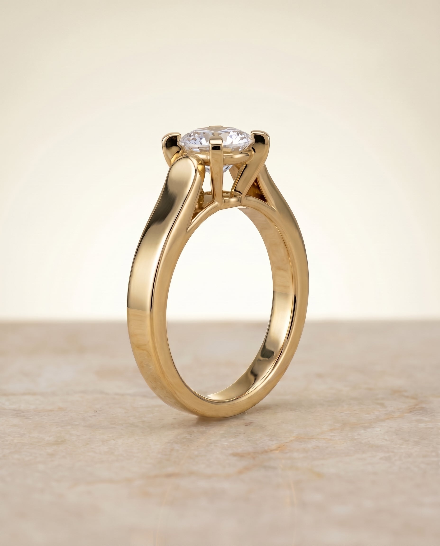 Cathedral Squared Edge Solitaire Cut styling on The Charlotte cushion engagement ring setting | RockHer
