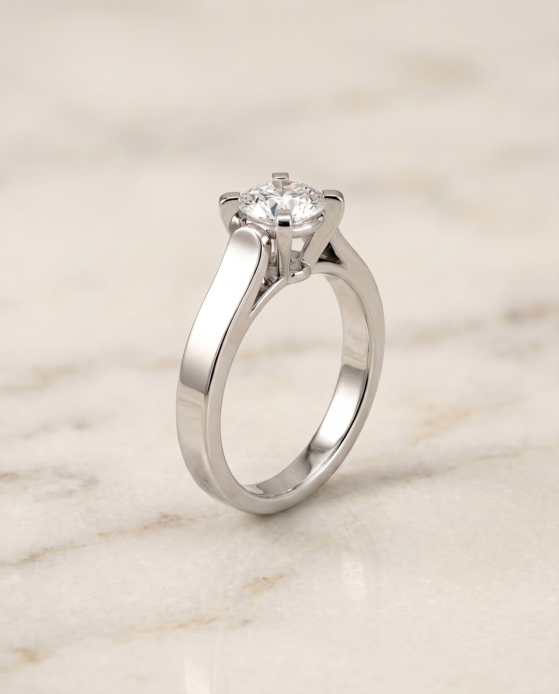 Cathedral Squared Edge Solitaire Cut styling on The Charlotte cushion engagement ring setting | RockHer