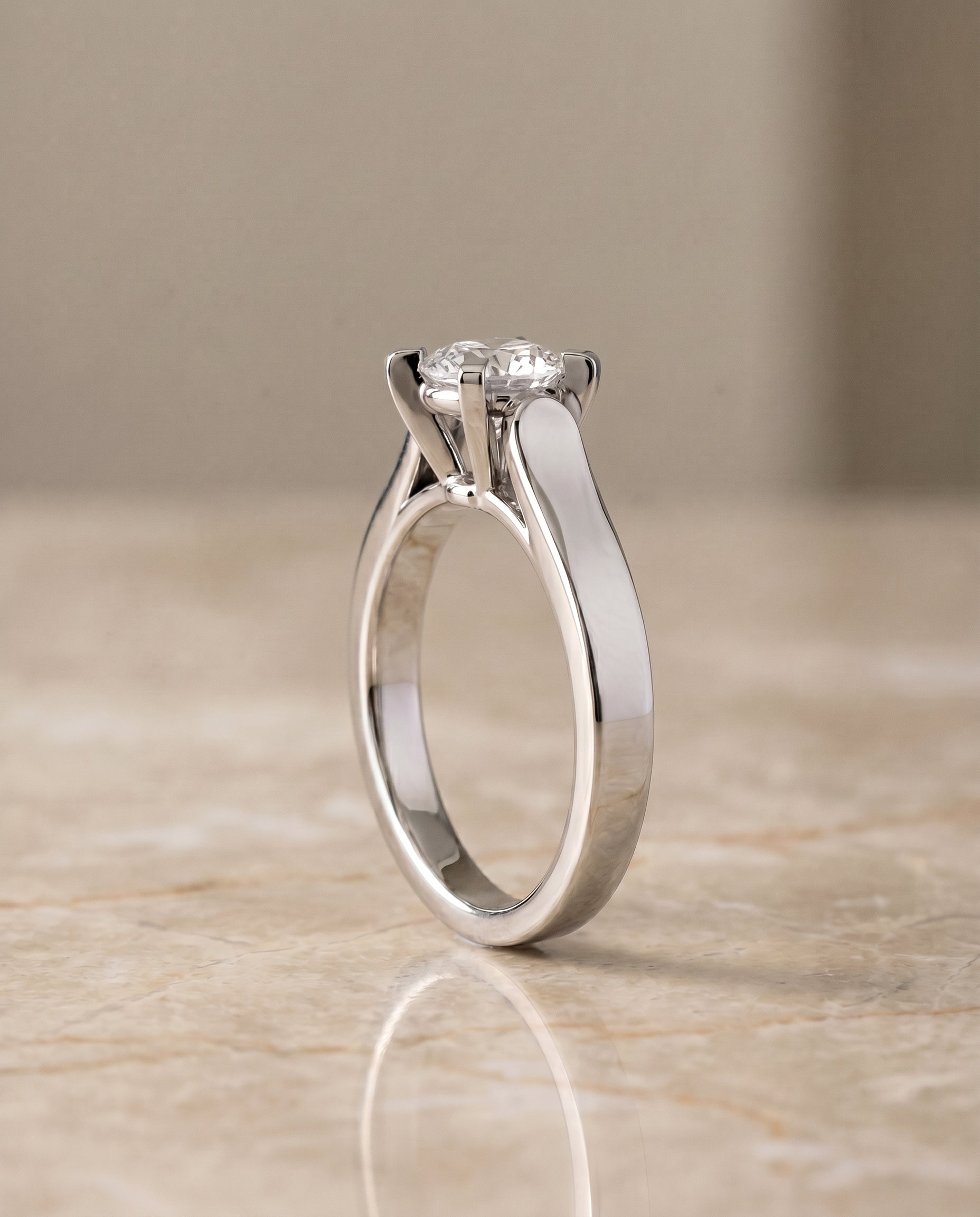 The Charlotte setting for cushion diamonds, made to order in Platinum | RockHer