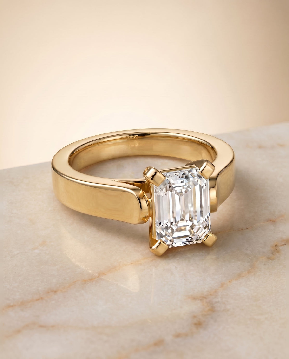 The Charlotte emerald engagement ring setting in 18K Yellow Gold | RockHer