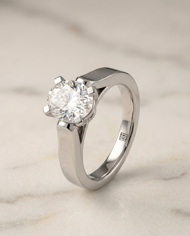 The Charlotte Select Cathedral Solitaire Engagement Ring with Lab Diamond in Platinum - view 5