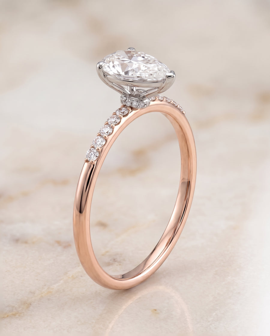 The Cherie Engagement Ring, made to order in our Los Angeles atelier