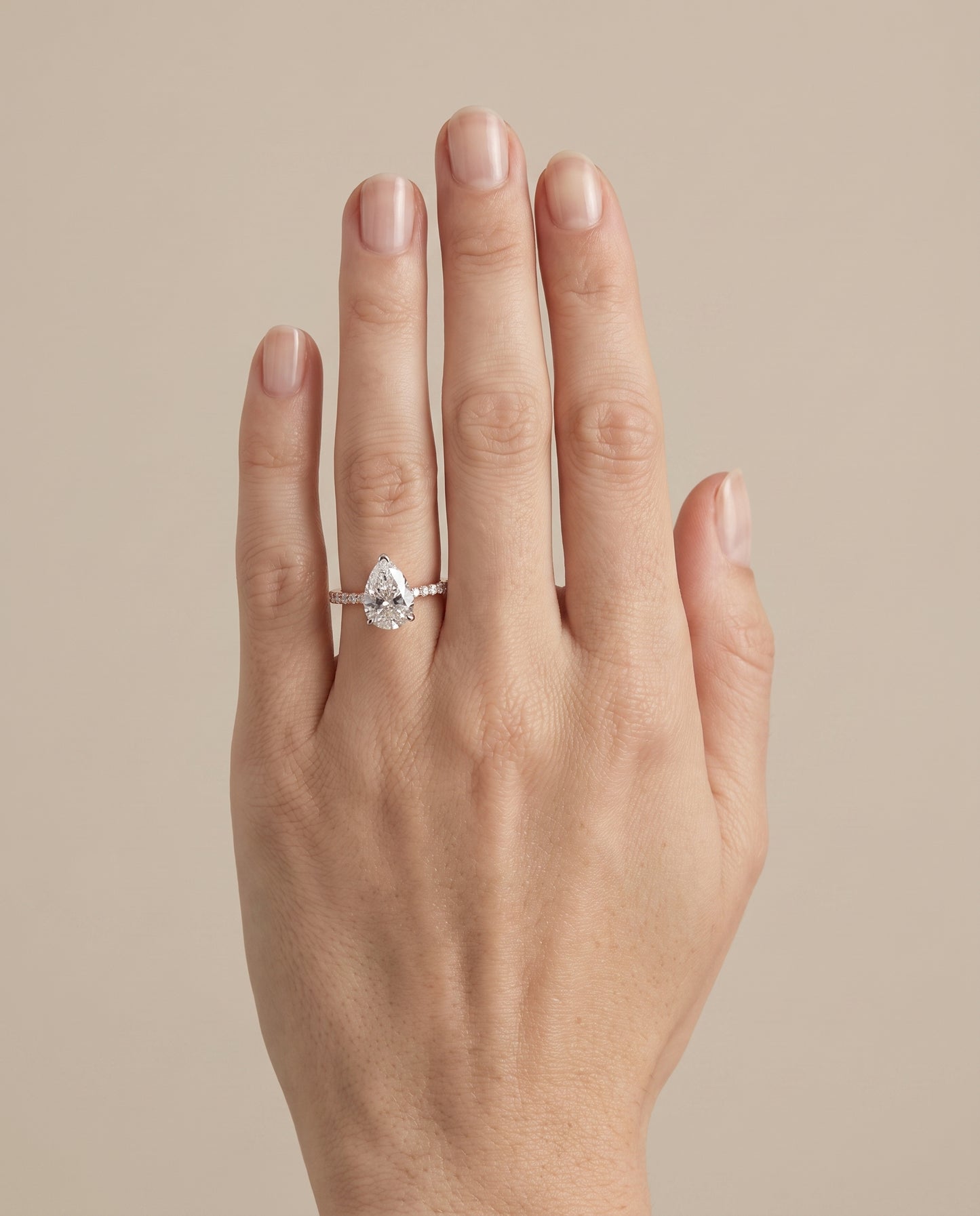 The Cherie Hidden Halo Pavé Solitaire Princess Cut Engagement Ring Setting in 14K Rose Gold