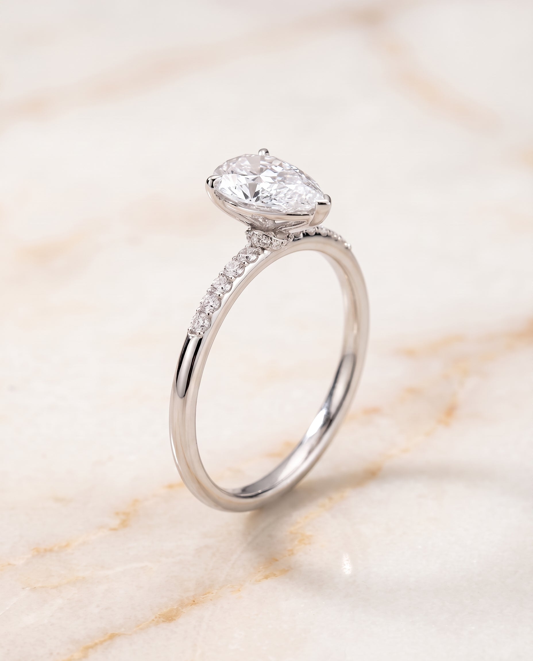 The Cherie setting for princess diamonds, made to order in 18K White Gold | RockHer