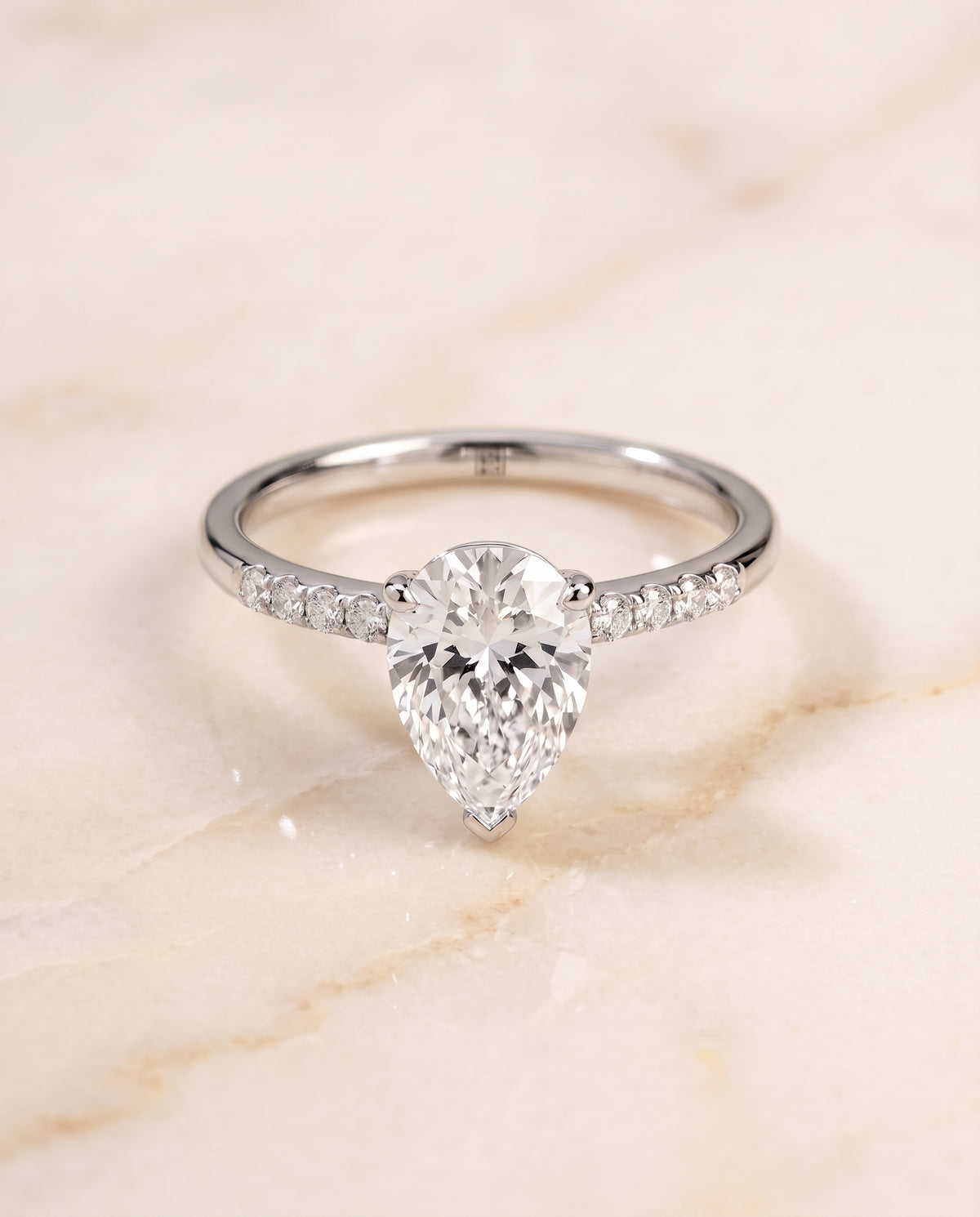 The Cherie princess engagement ring setting in 18K White Gold | RockHer