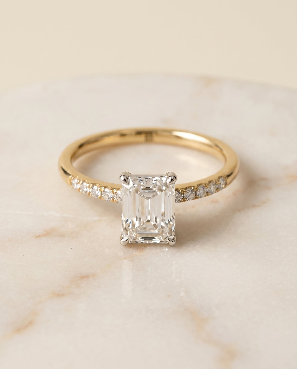 The Cherie emerald engagement ring setting in 18K Yellow Gold | RockHer