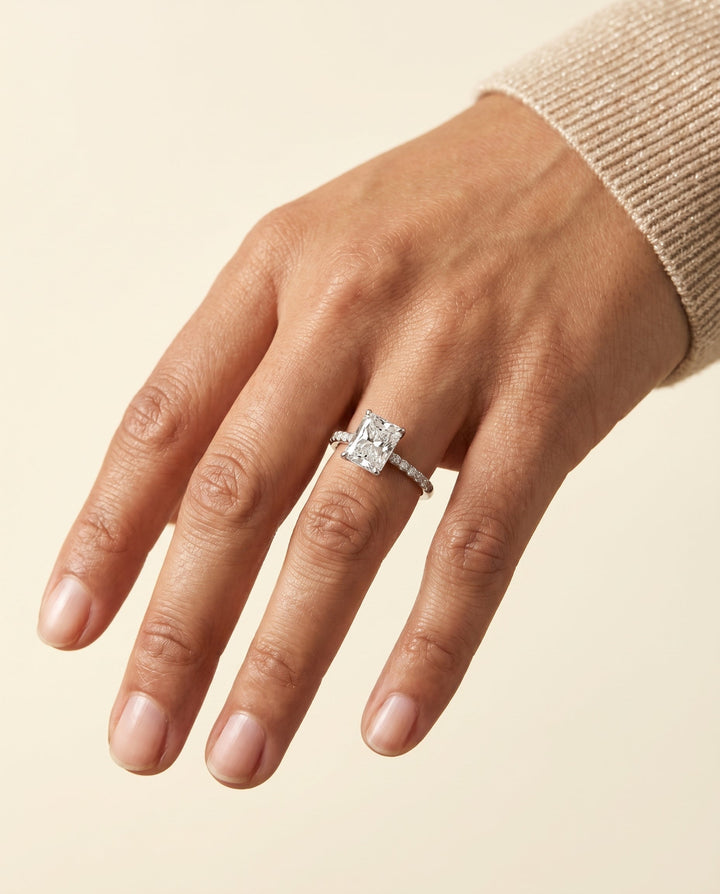The Cherie Select Solitaire Engagement Ring with Lab Diamond in Platinum - view 3