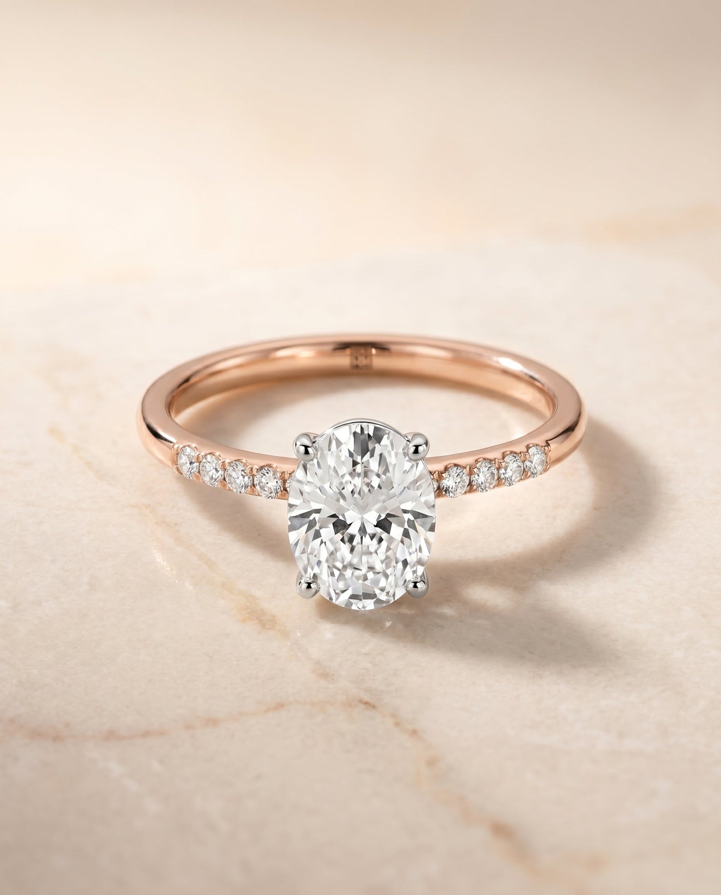 The Cherie Select Solitaire Engagement Ring with Lab Diamond in 14K Rose Gold - view 1