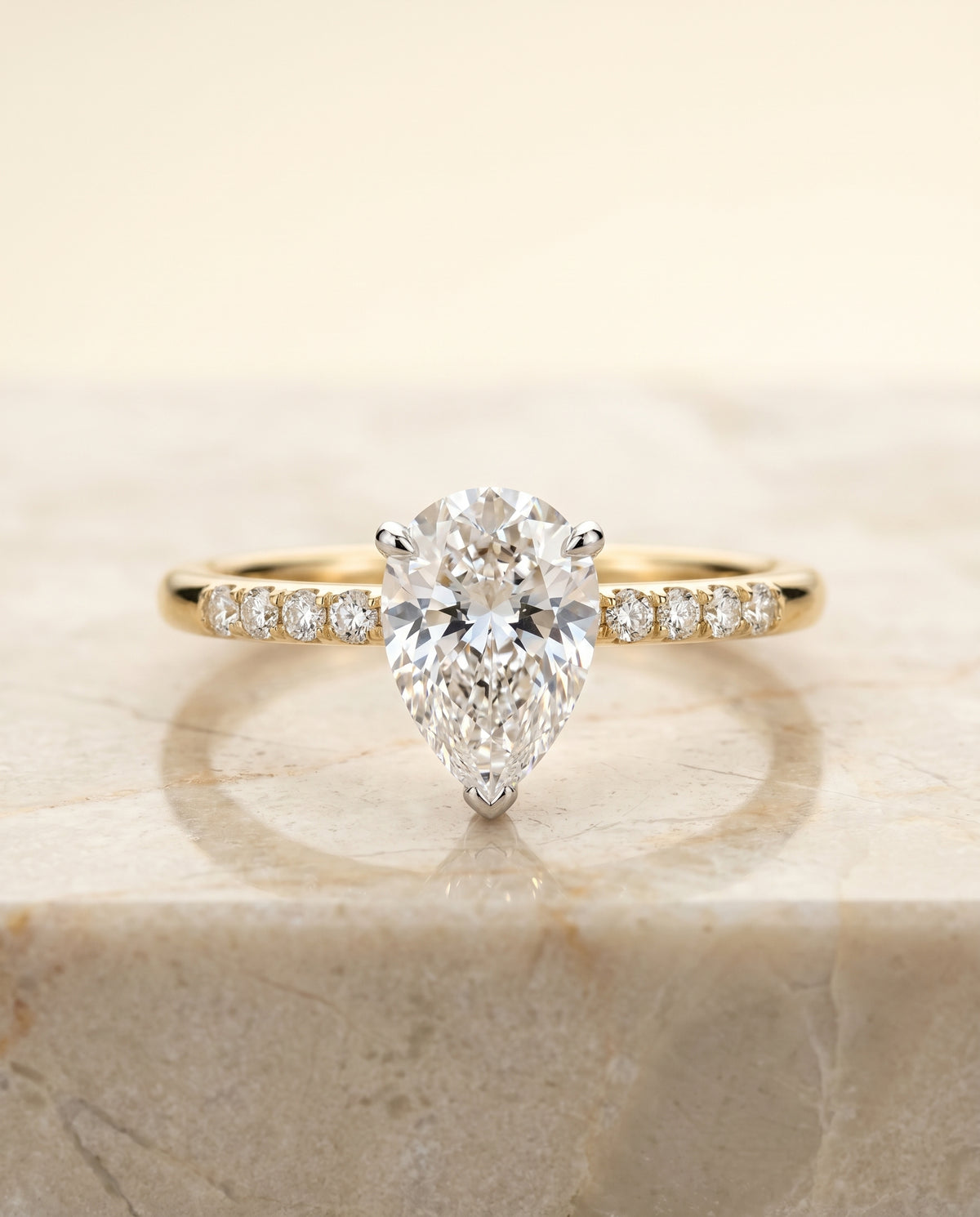 The Cherie princess engagement ring setting in 18K Yellow Gold | RockHer