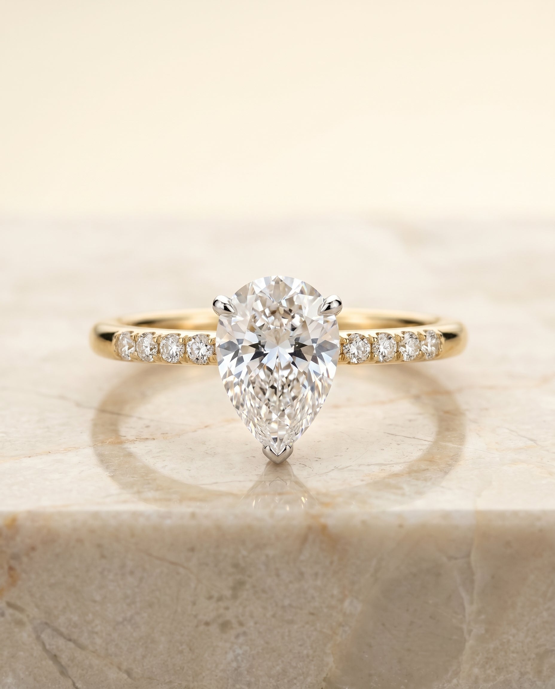 The Cherie Select Solitaire Engagement Ring with Lab Diamond in 18K Yellow Gold - view 1