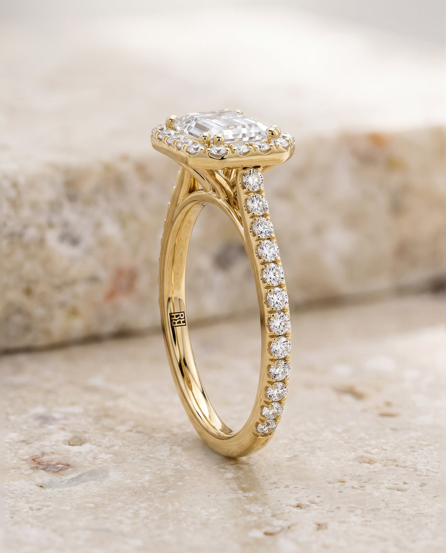 The Christina Engagement Ring, made to order in our Los Angeles atelier