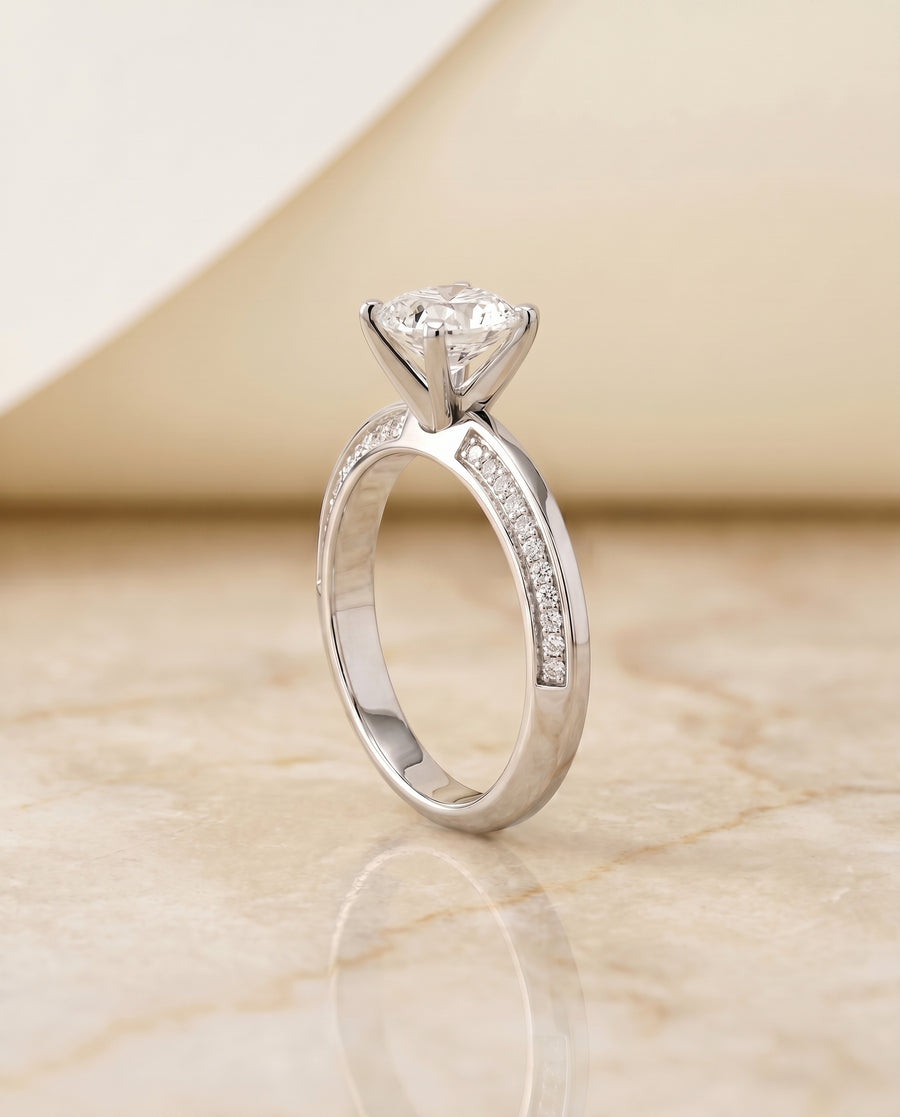 The Clover Engagement Ring, made to order in our Los Angeles atelier