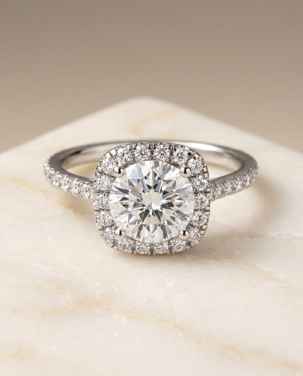 The Cosette round engagement ring setting in Platinum | RockHer