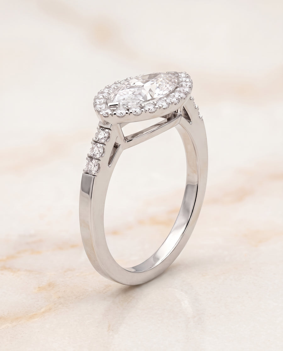 The Crimson Engagement Ring, made to order in our Los Angeles atelier
