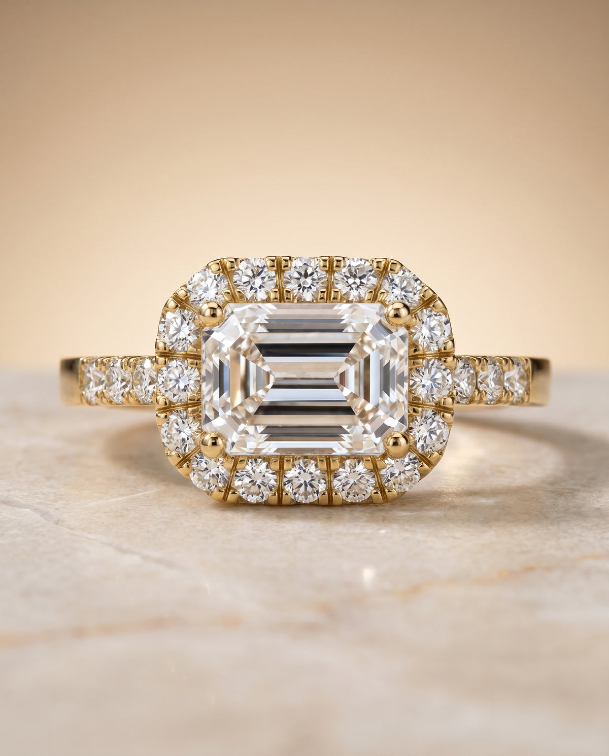 The Crimson emerald engagement ring setting in 18K Yellow Gold | RockHer