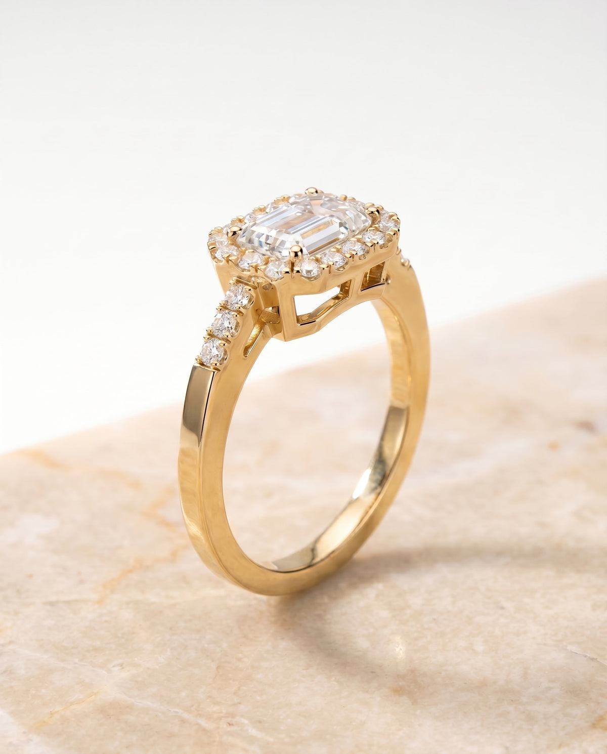 The Crimson setting for emerald diamonds, made to order in 18K Yellow Gold | RockHer