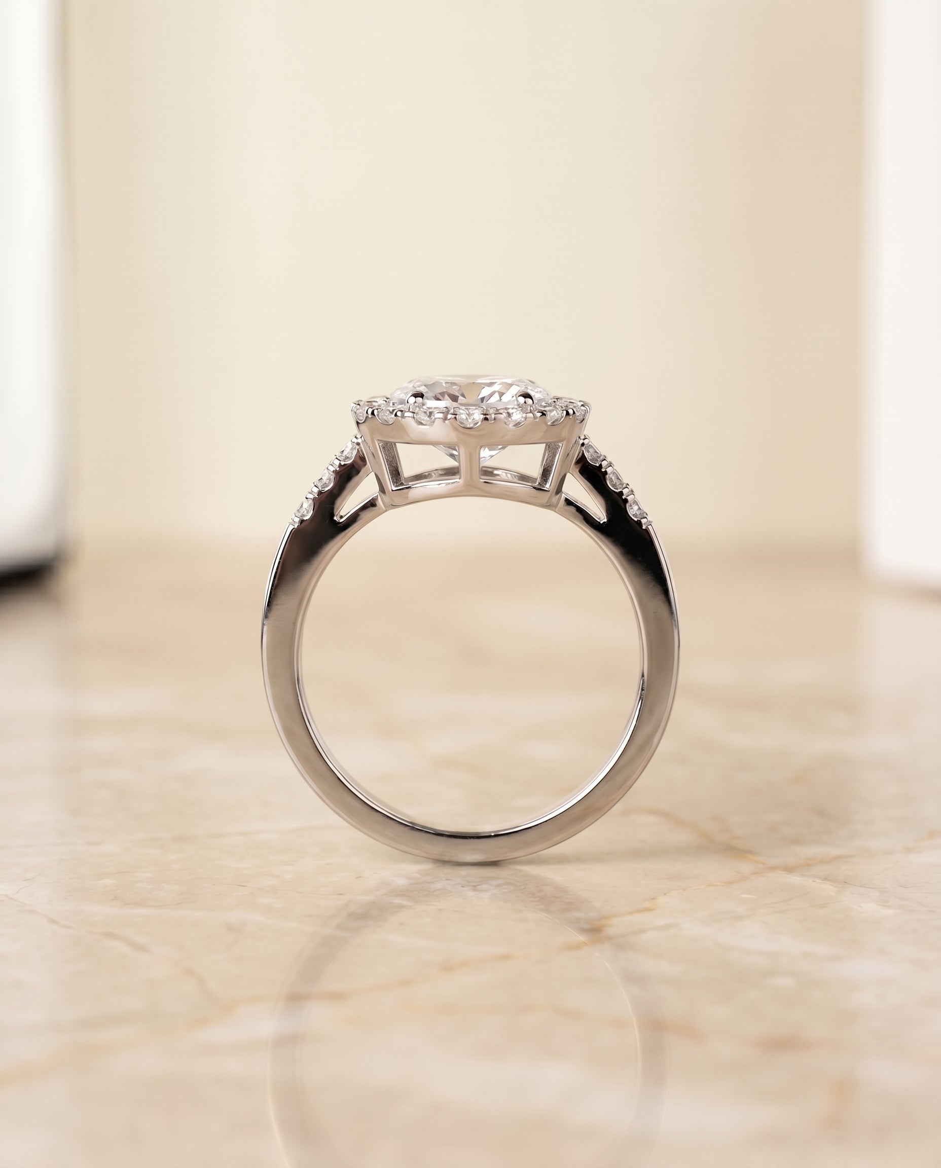 The Crimson setting for oval diamonds, made to order in 18K White Gold | RockHer