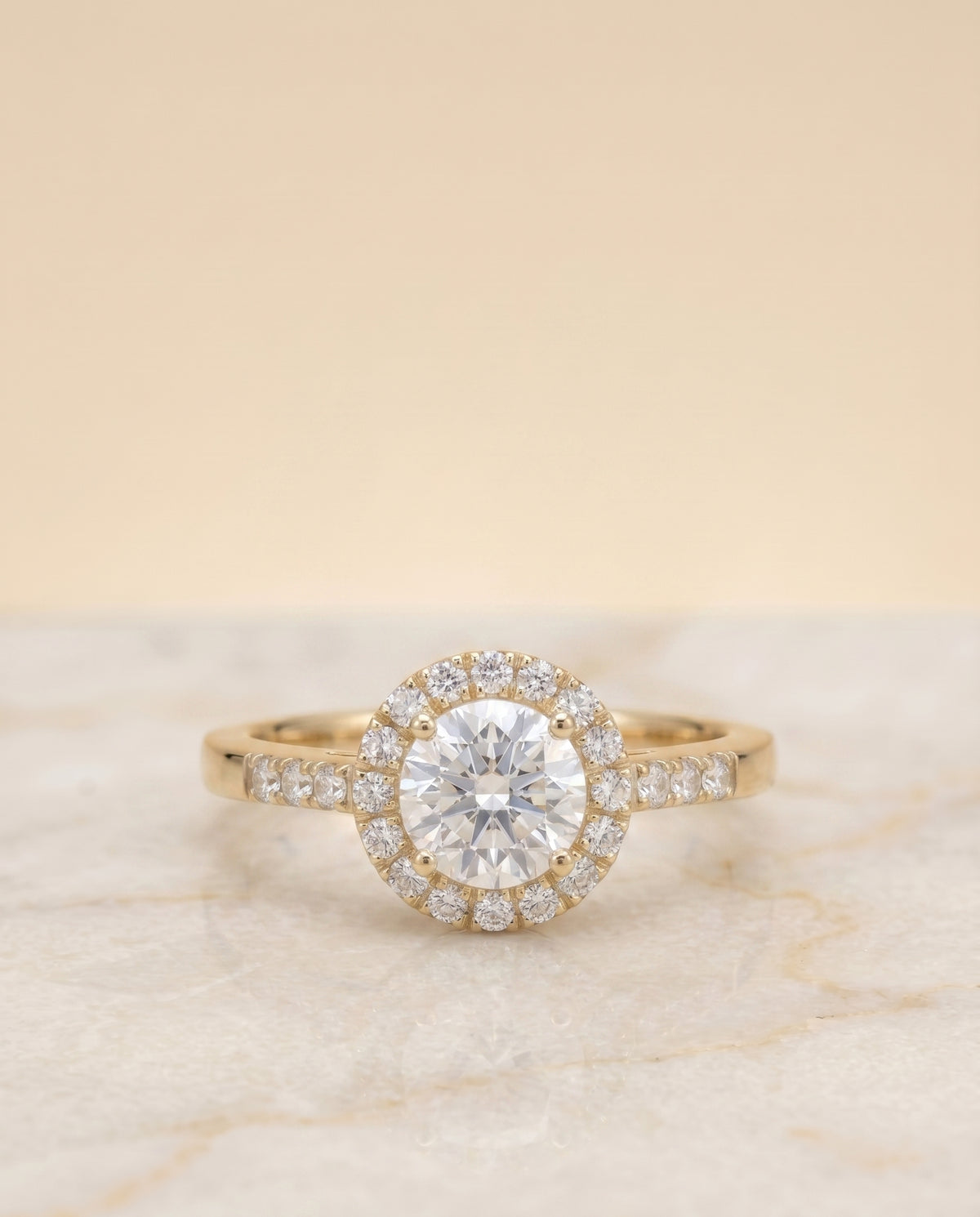 The Crimson round engagement ring setting in 18K Yellow Gold | RockHer