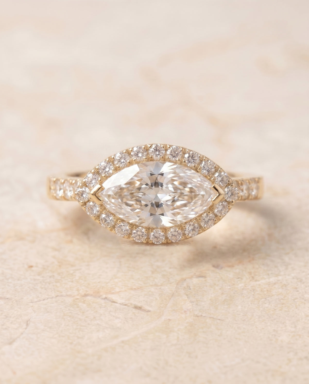 The Crimson marquise engagement ring setting in 18K Yellow Gold | RockHer