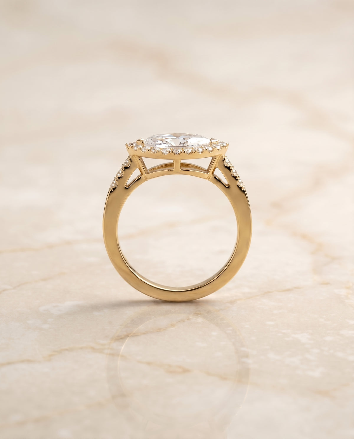 The Crimson setting for marquise diamonds, made to order in 18K Yellow Gold | RockHer