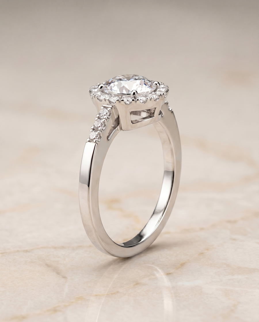 The Crimson Engagement Ring, made to order in our Los Angeles atelier