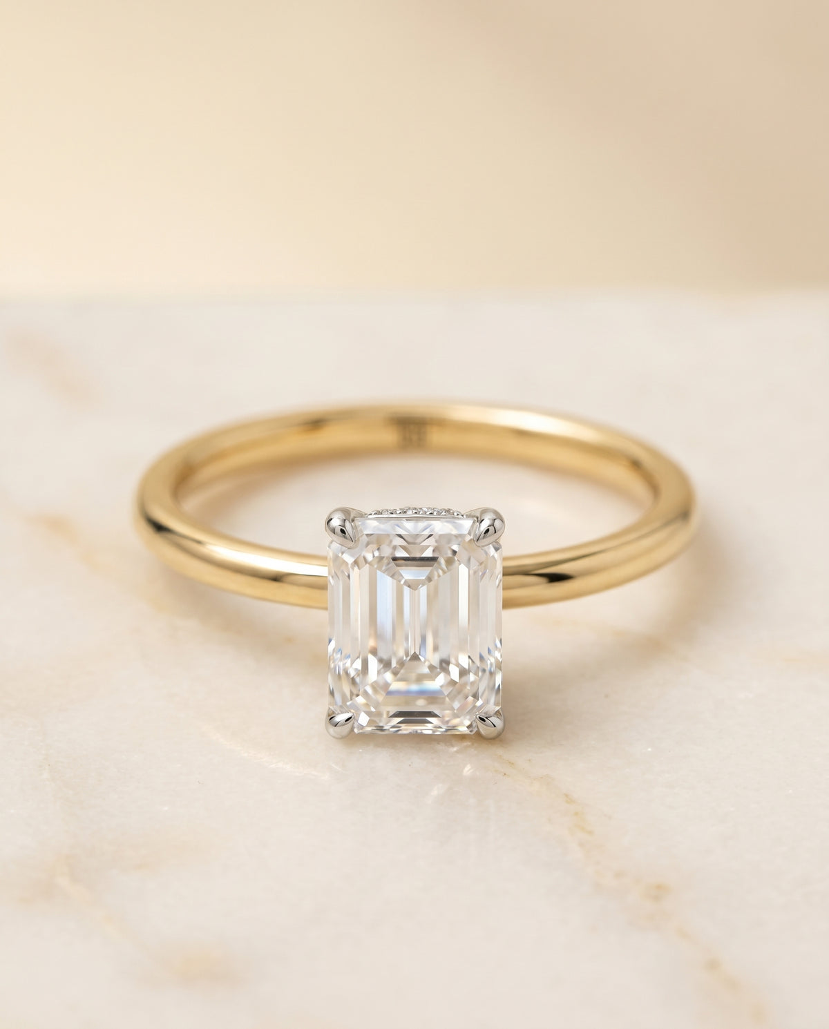 The Cyndi emerald engagement ring setting in 18K Yellow Gold | RockHer