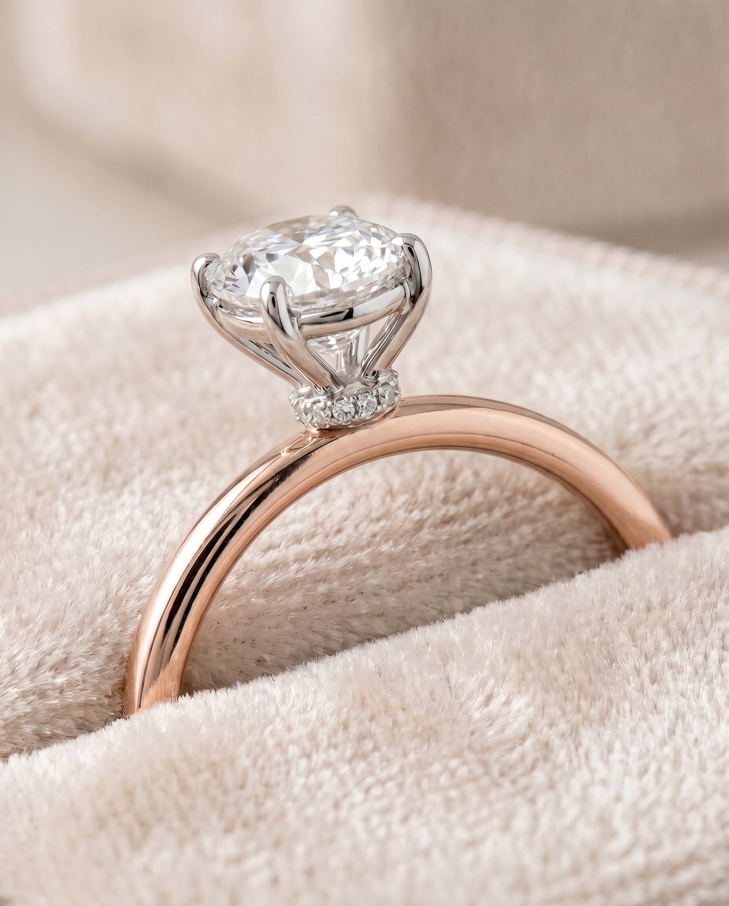 The Cyndi Select Solitaire Engagement Ring with Lab Diamond in 14K Rose Gold - view 4