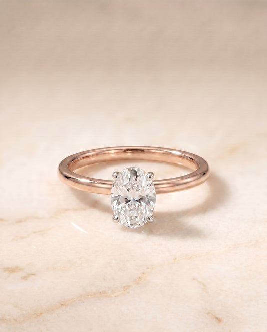 The Cyndi Select Solitaire Engagement Ring with Lab Diamond in 14K Rose Gold - view 1