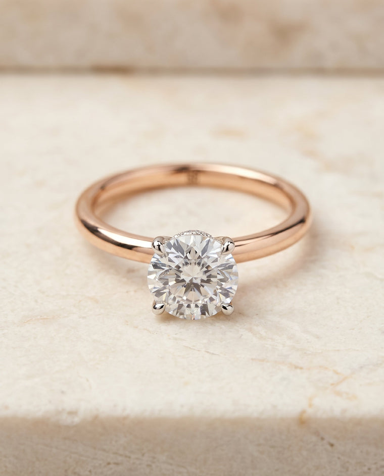 The Cyndi Select Solitaire Round Lab Diamond Engagement Ring in 14K Rose Gold