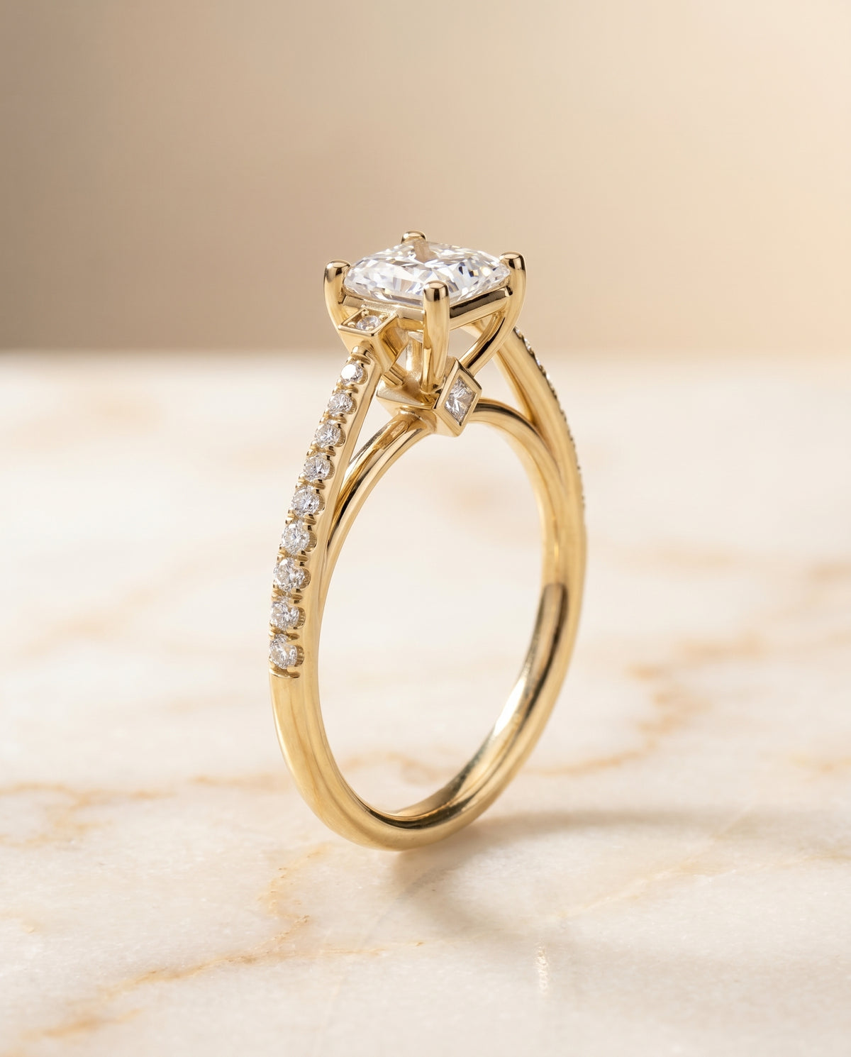 The Demi princess engagement ring setting in 18K Yellow Gold | RockHer