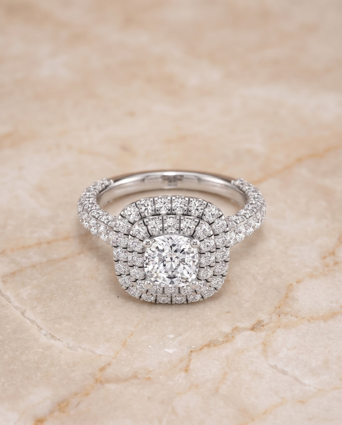 The Dinah cushion engagement ring setting in Platinum | RockHer