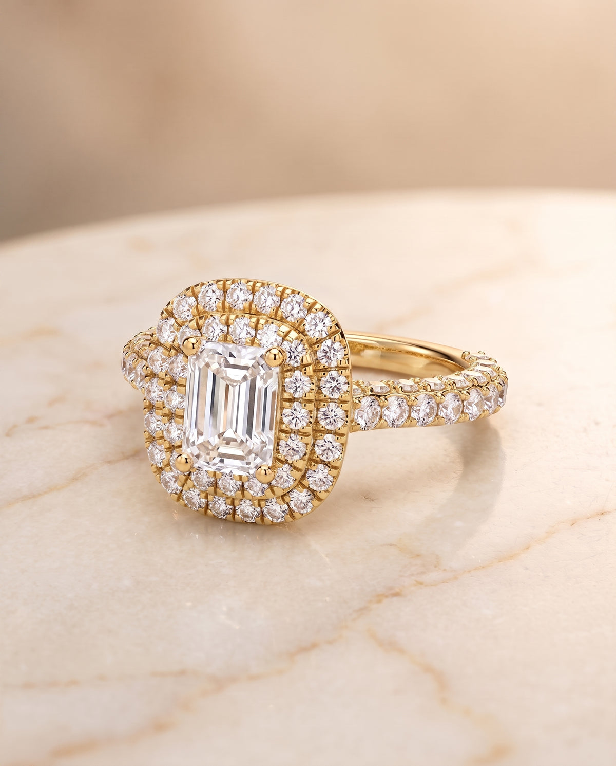 The Dinah emerald engagement ring setting in 18K Yellow Gold | RockHer