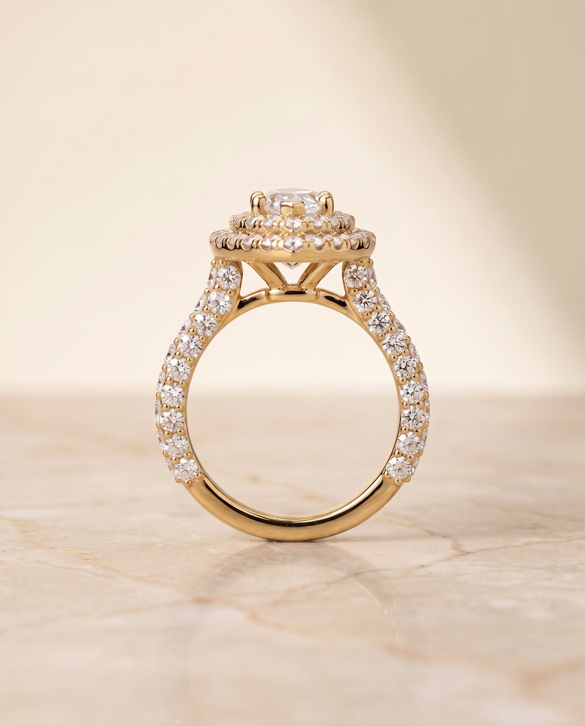 The Dinah setting for marquise diamonds, made to order in 18K Yellow Gold | RockHer