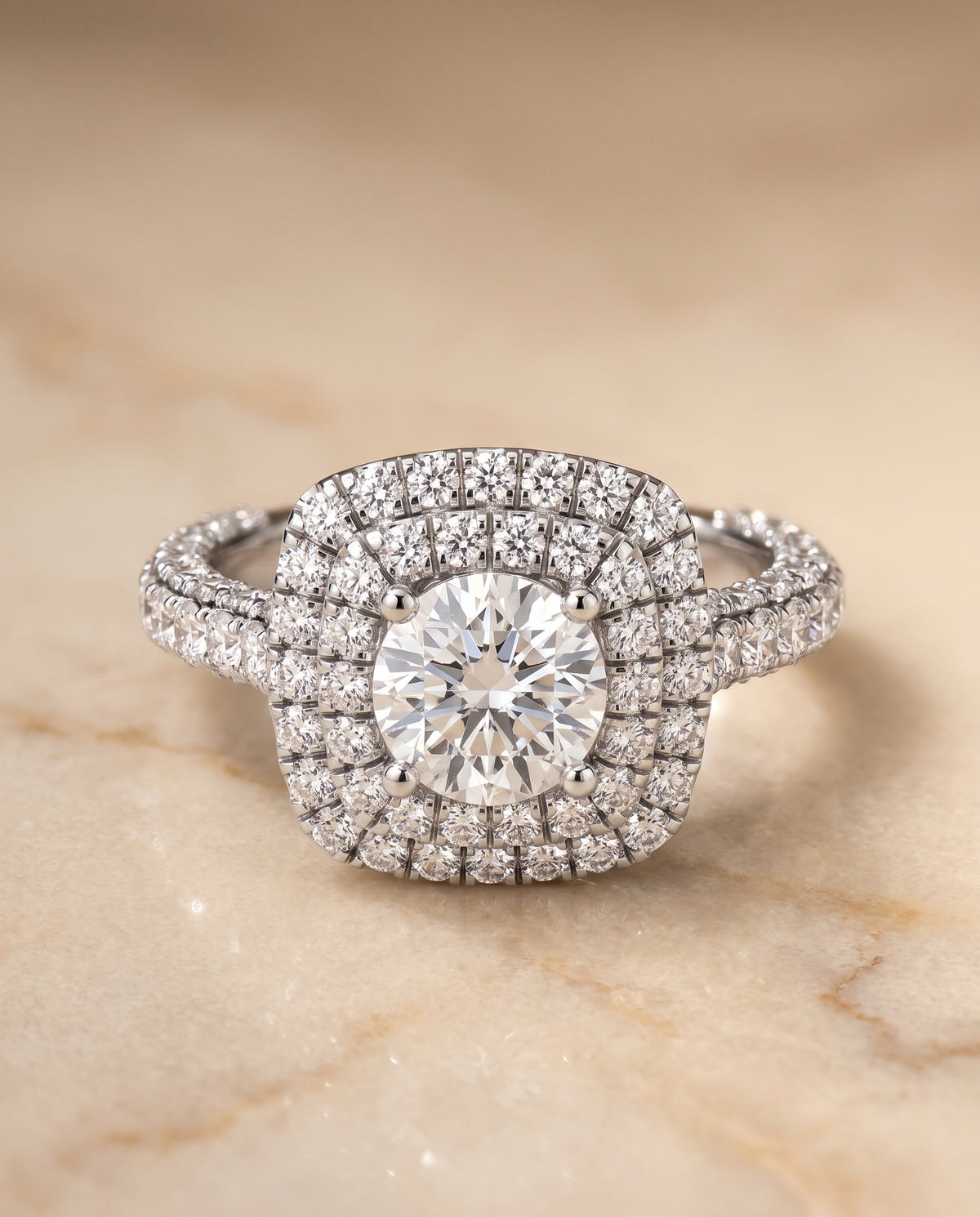 The Dinah round engagement ring setting in Platinum | RockHer