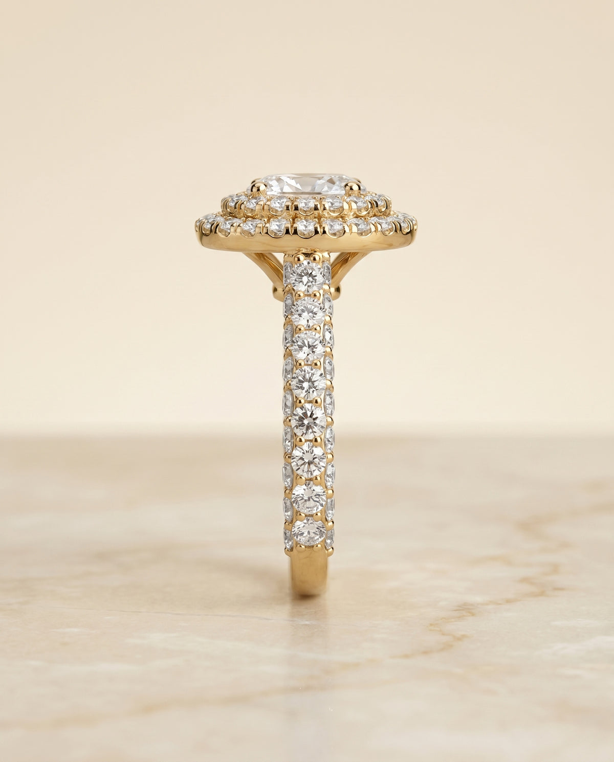 The Dinah setting for oval diamonds, made to order in 18K Yellow Gold | RockHer