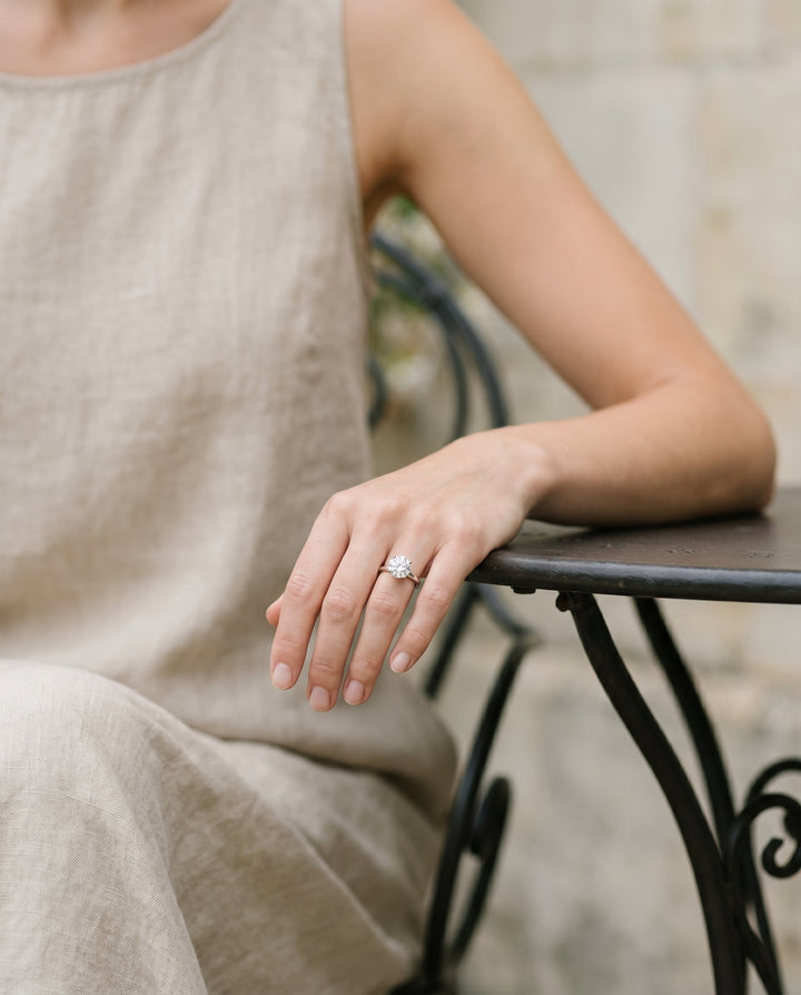 Dolly Select Double Hidden Halo Solitaire Radiant in Platinum – view 7