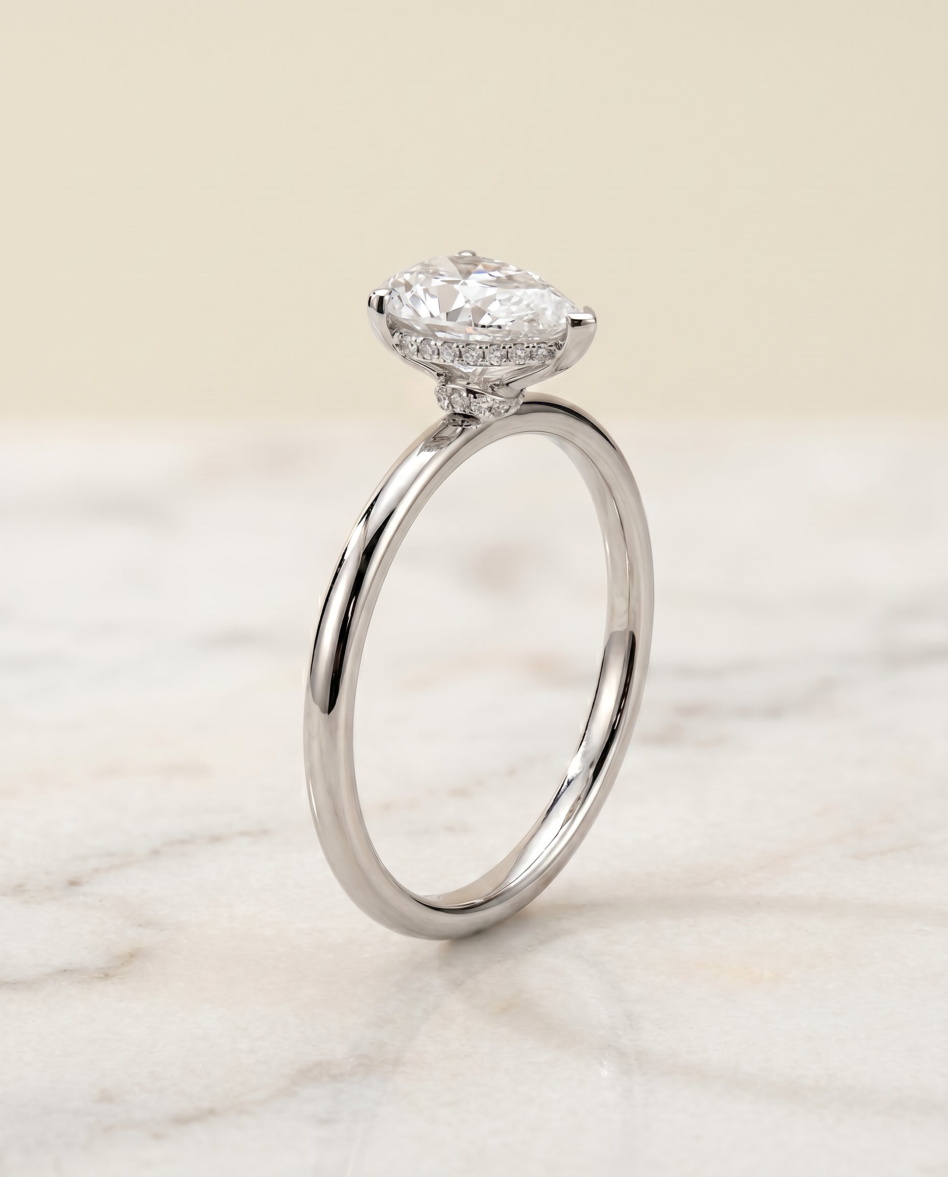 Double Hidden Halo Solitaire styling on The Dolly princess engagement ring setting | RockHer