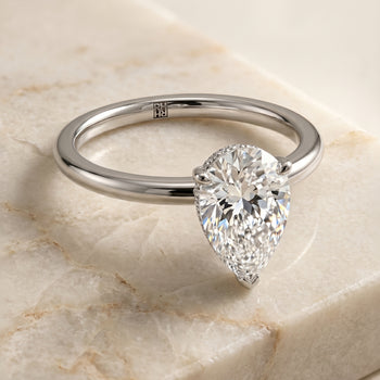The Dolly Double Hidden Halo Solitaire Princess Cut Engagement Ring Setting in Platinum