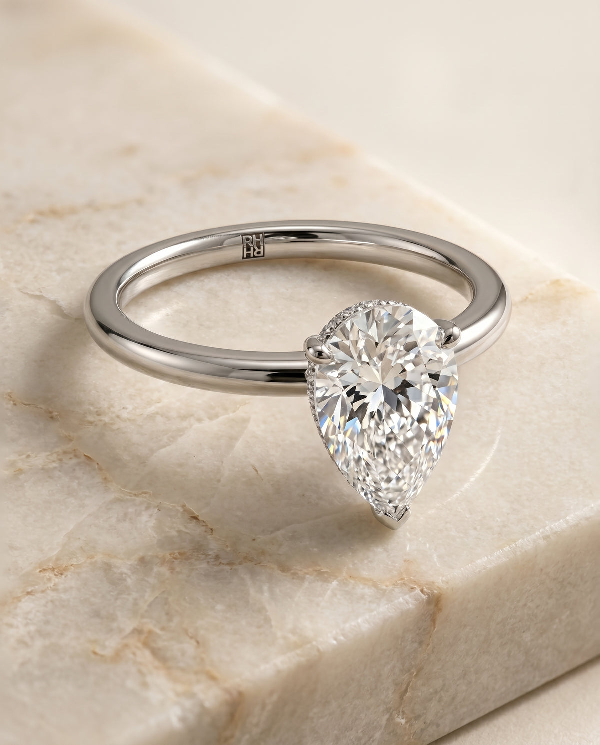 The Dolly princess engagement ring setting in 18K White Gold | RockHer
