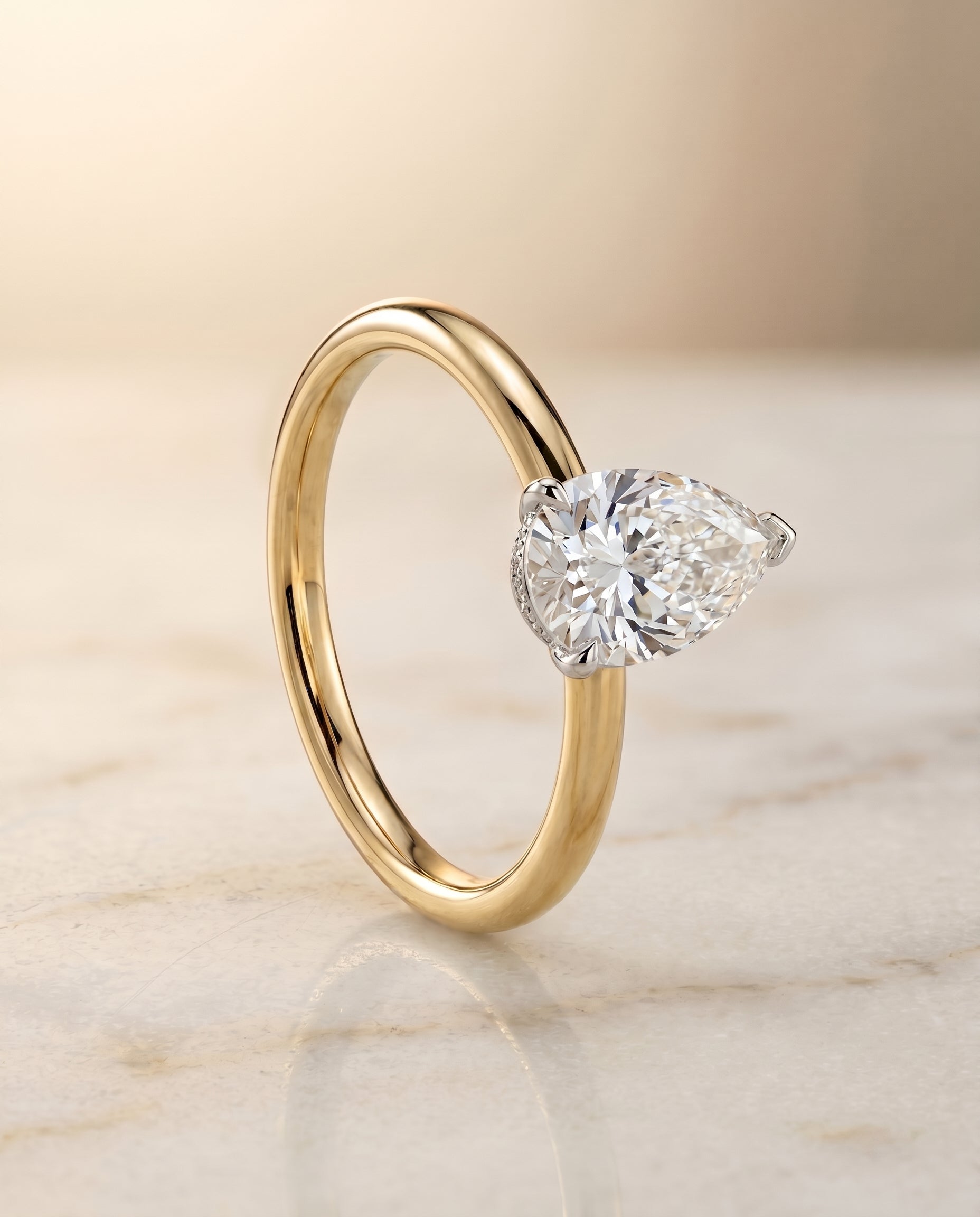 The Dolly setting for princess diamonds, made to order in 18K Yellow Gold | RockHer