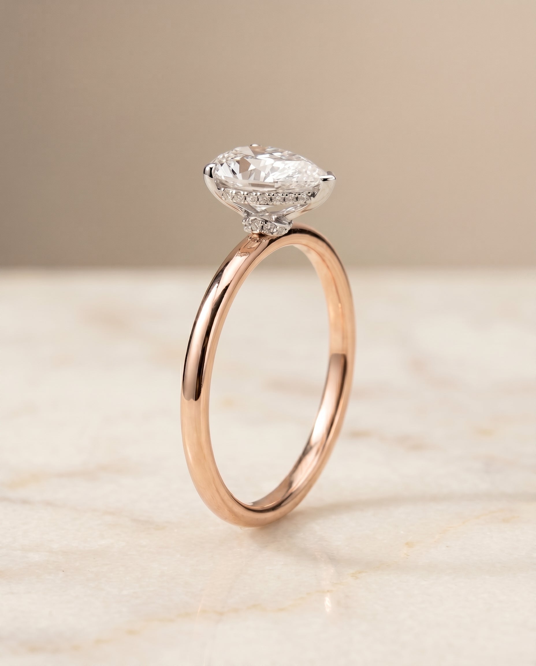 Double Hidden Halo Solitaire styling on The Dolly princess engagement ring setting | RockHer